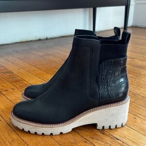 Dolce Vita Black Textured Ankle Booties